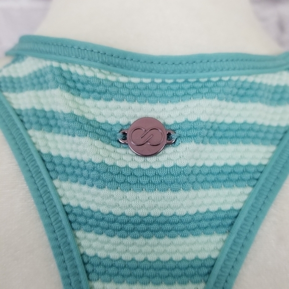 Calia by Carrie Underwood green striped waffle knit racerback tank top size M - Picture 8 of 10